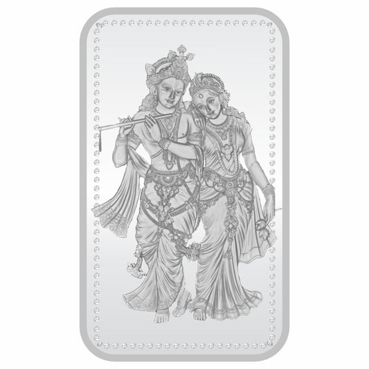 Sikkawala BIS Hallmarked Radha Krishna 999 Silver Coin 100 gm- SKNBRK-100