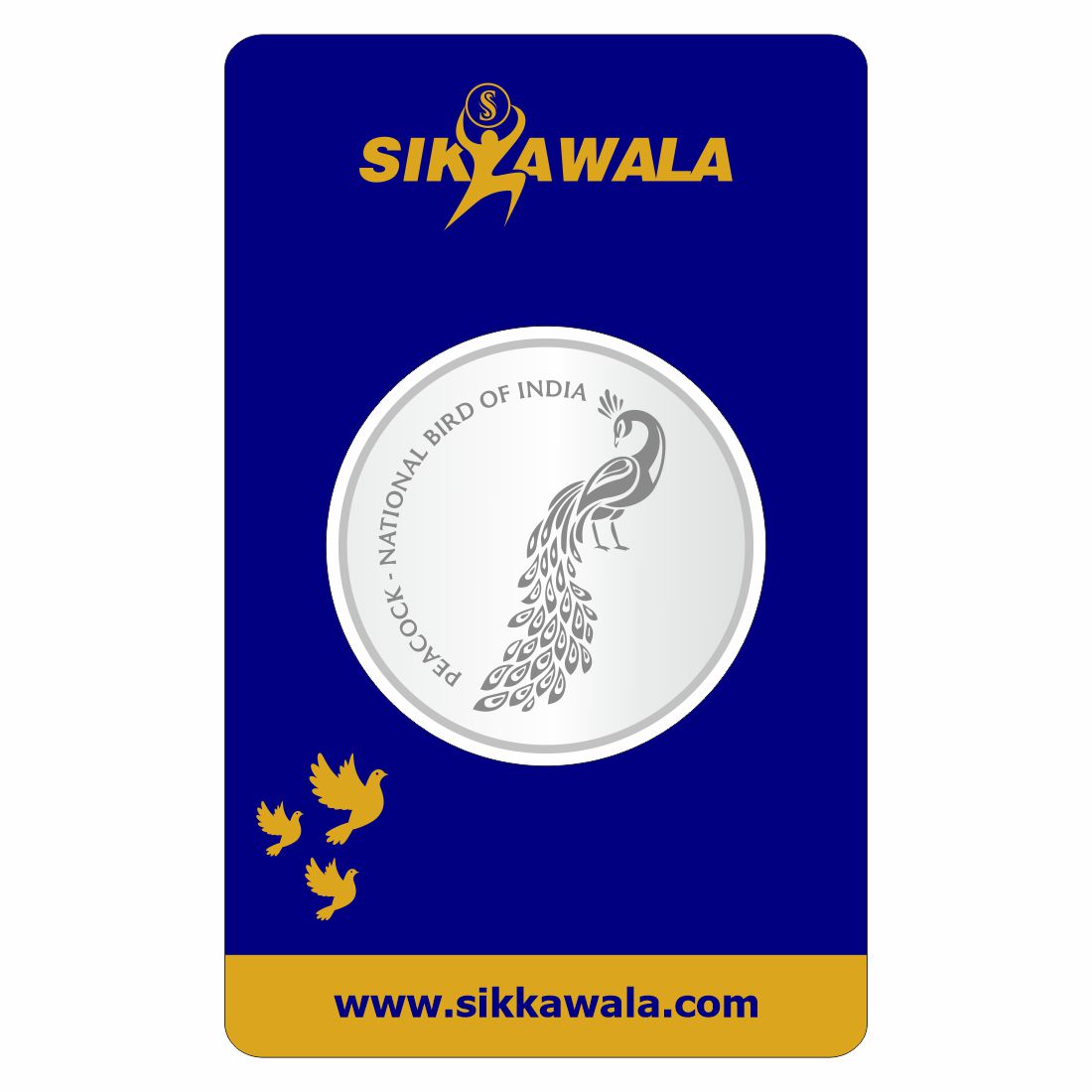 Sikkawala BIS Hallmarked Peacock 999 Silver Coin 25 gm - SKPRCC-25