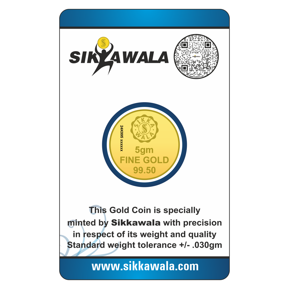 Sikkawala Lotus  24 kt 99.5 Gold Coin 5 gm-SK5GCR