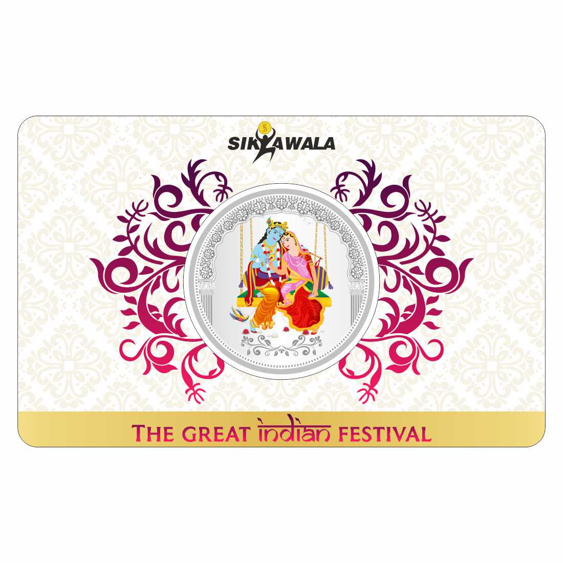 Sikkawala BIS Hallmarked Radha Krishna Color 999 Silver Coin 20 gm - SKRCRKCC-20