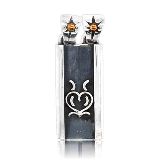 Sikkawala 925 Sterling Silver Oxidised Silver Bar Design Pendant For Women 3000243-1