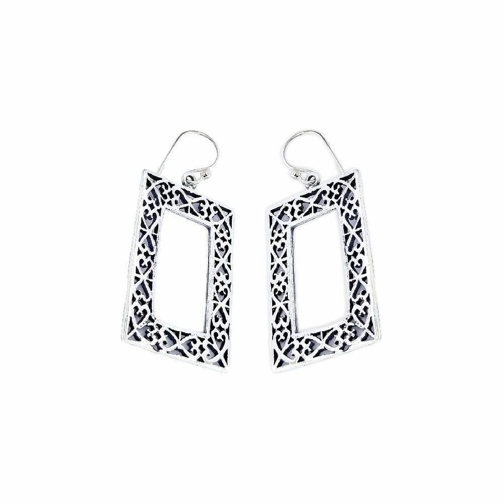Sikkawala 925 Sterling Silver Oxidised Silver Birds Dangle Earring For Women 3000256-1