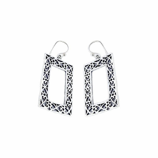 Sikkawala 925 Sterling Silver Oxidised Silver Birds Dangle Earring For Women 3000256-1