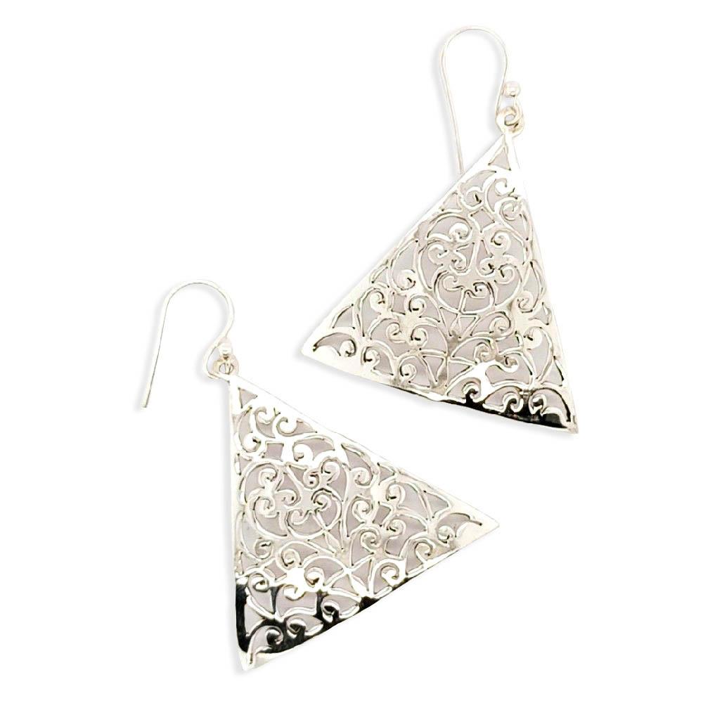 Sikkawala 925 Sterling Silver Oxidised Silver Abstract Dangle Earring For Women 3000304-1