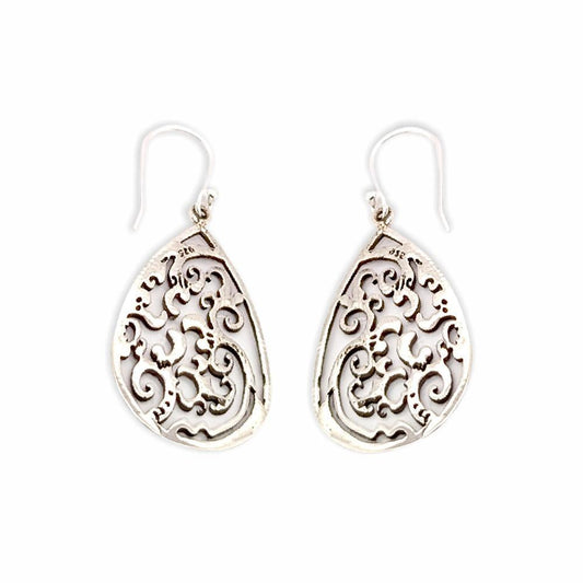 Sikkawala 925 Sterling Silver Oxidised Silver Teardrop Dangle Earring For Women 3000351-1