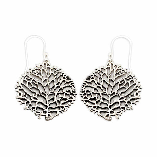 Sikkawala 925 Sterling Silver Oxidised Silver Leaf Dangle Earring For Women 3000358-1