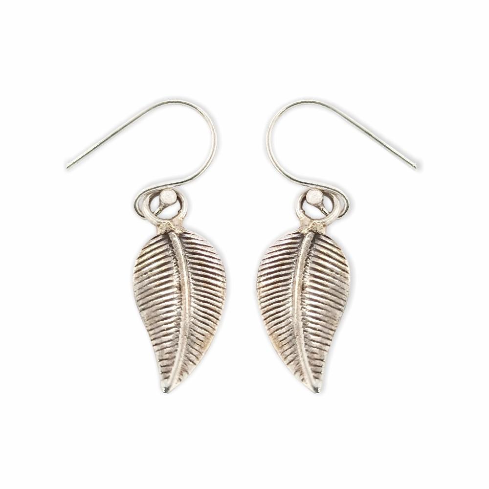 Sikkawala 925 Sterling Silver Oxidised Silver Leaf Drop Earring For Women 3000360-1