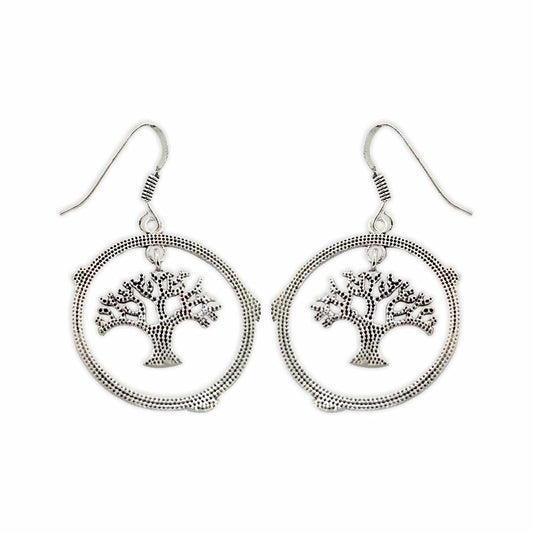 Sikkawala 925 Sterling Silver Oxidised Silver Floral Dangle Earring For Women 3000364-1