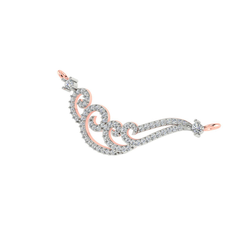 Sikkawala 925 Sterling Silver Rose Gold Plated Silver Chain Design Locket For Women 3000423-1