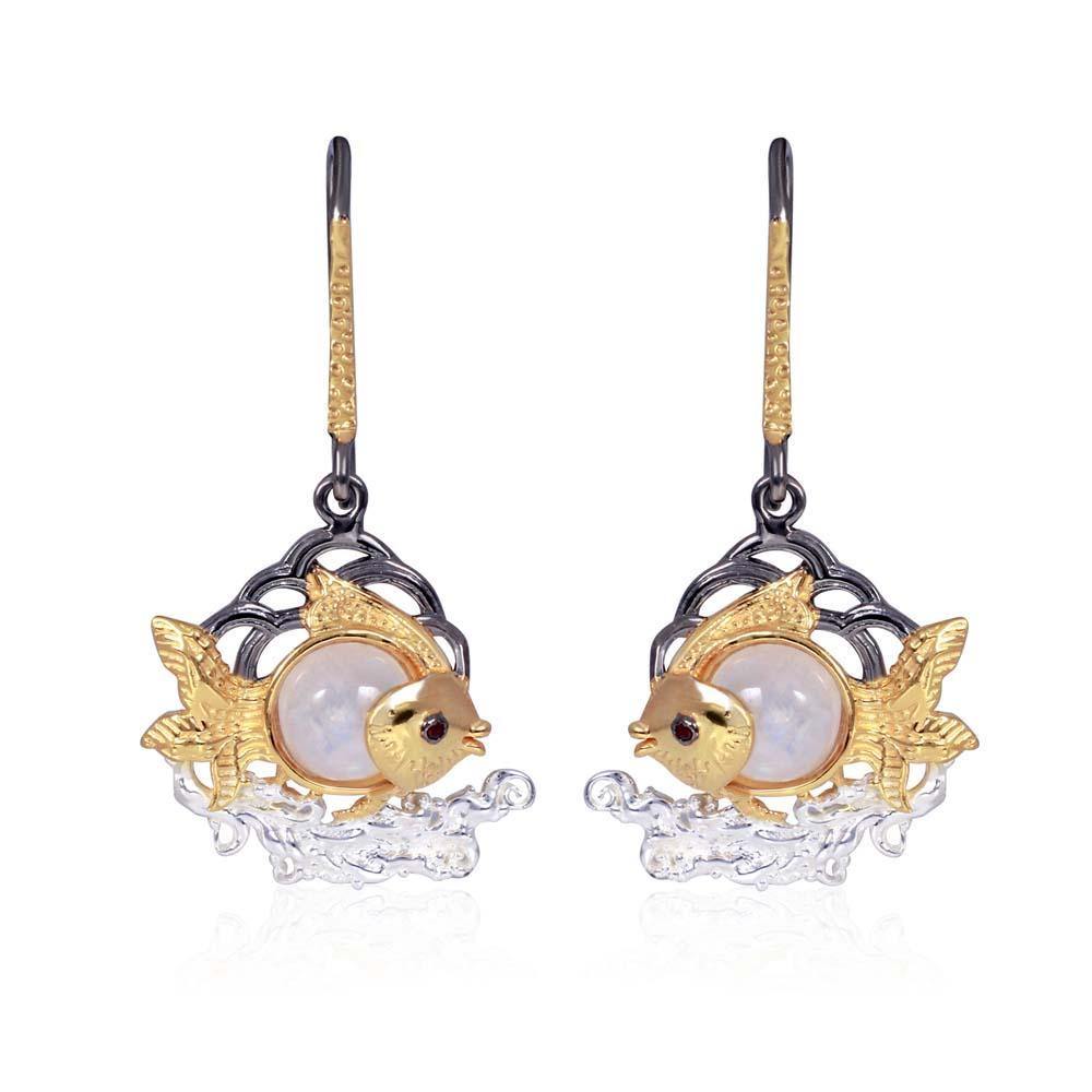Sikkawala 925 Sterling Silver White Silver Animals Dangle Earring For Girls 3000442-1