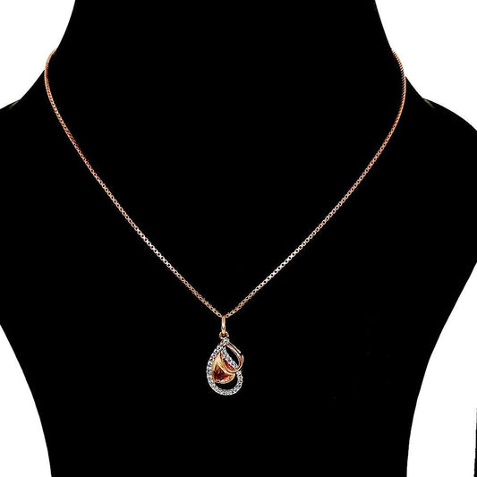 Sikkawala 925 Sterling Silver Rose Gold Plated Silver Paisley/Mango Design Locket For Girls 3000471-1