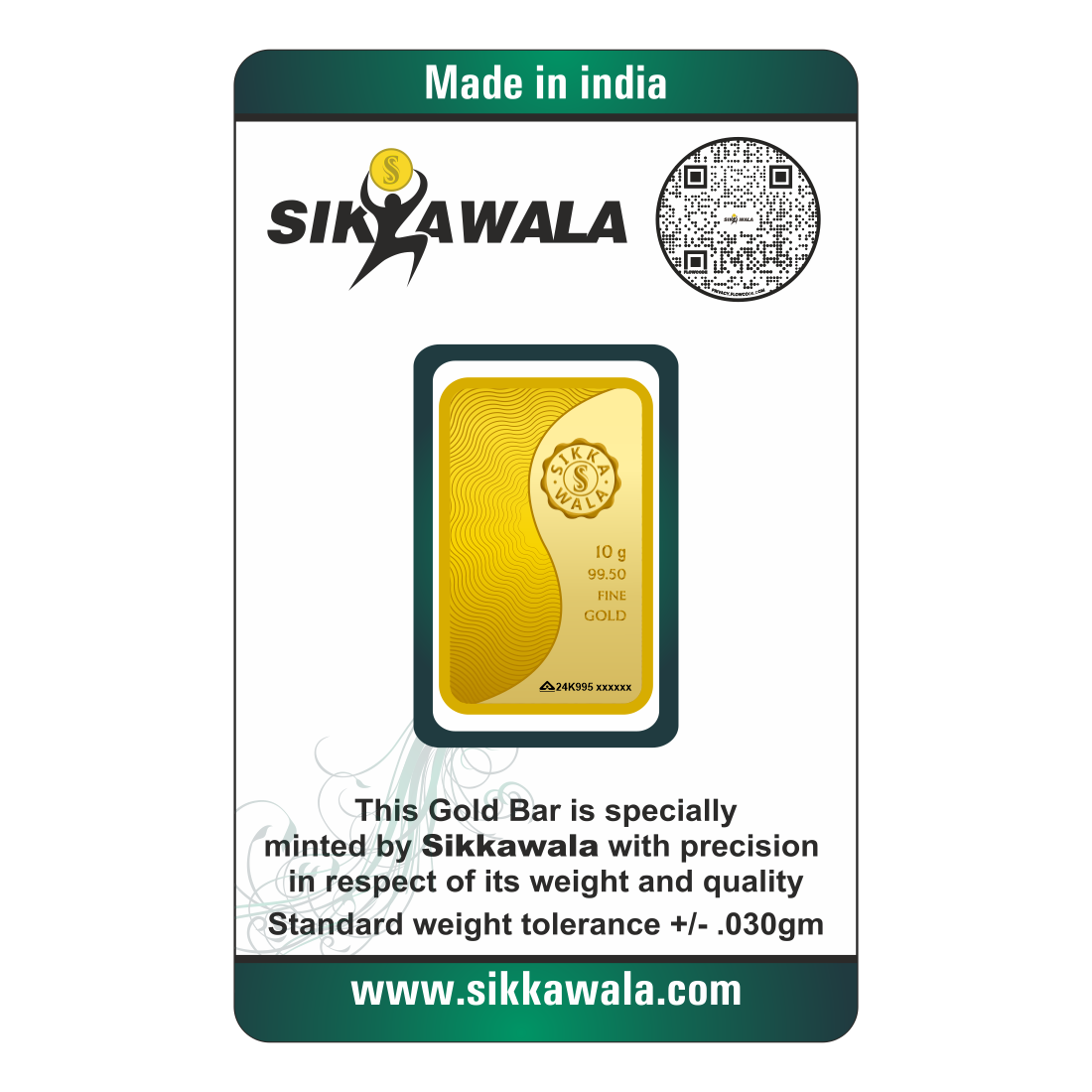 Sikkawala Lotus 24 kt 99.5 Gold Coin 10 gm-SK10GB