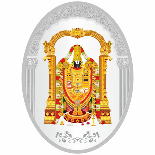 Sikkawala BIS Hallmarked Tirupati balaji Color 999 Silver Coin 10 gm - SKOCTBCC-10