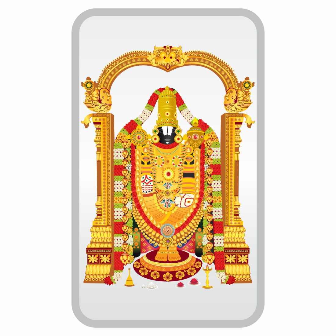 Sikkawala BIS Hallmarked Tirupati balaji Color 999 Silver Coin 20 gm - SK10BCTB-20