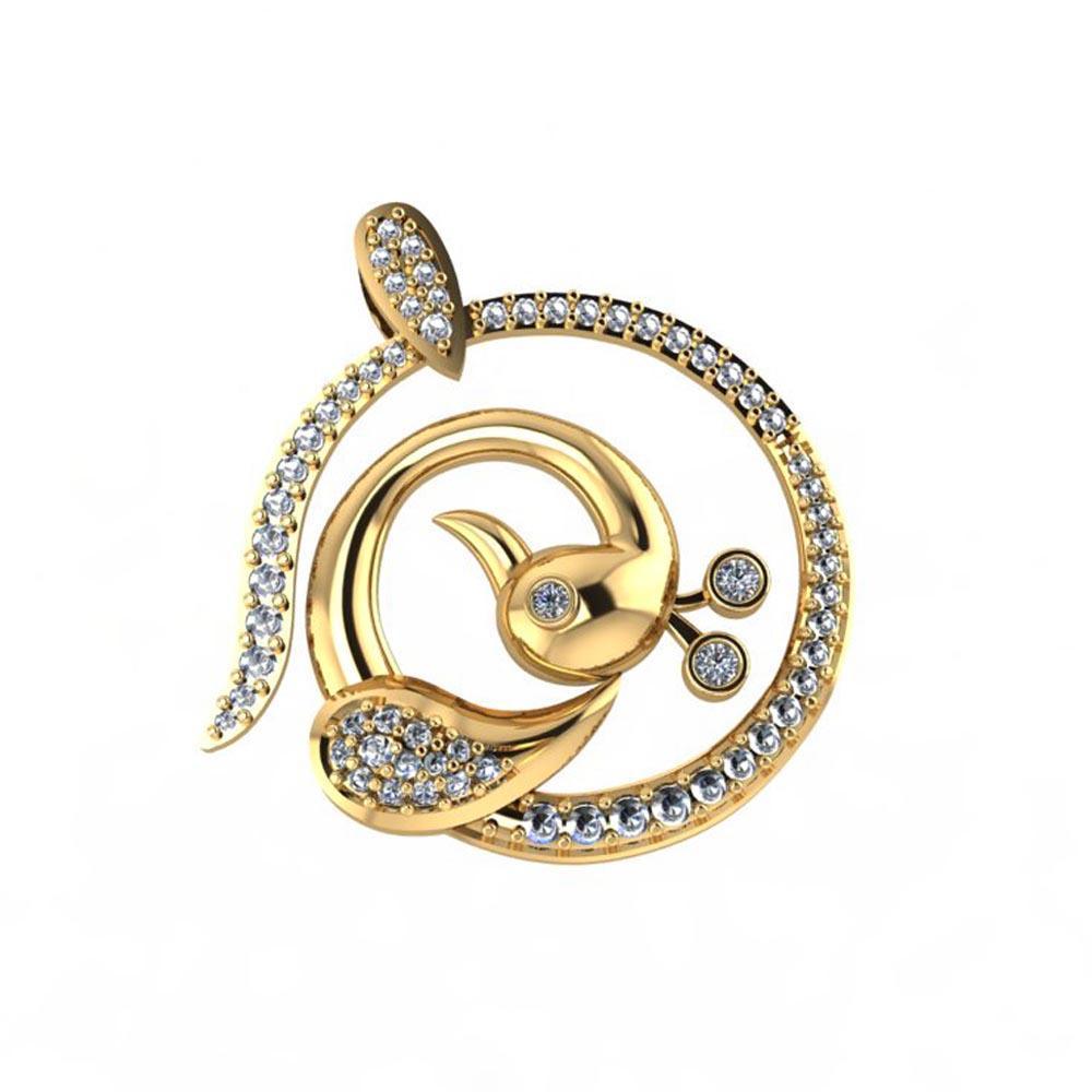 Sikkawala 925 Sterling Silver Gold Plated Silver Peacock Design Locket For Women 3000510-1