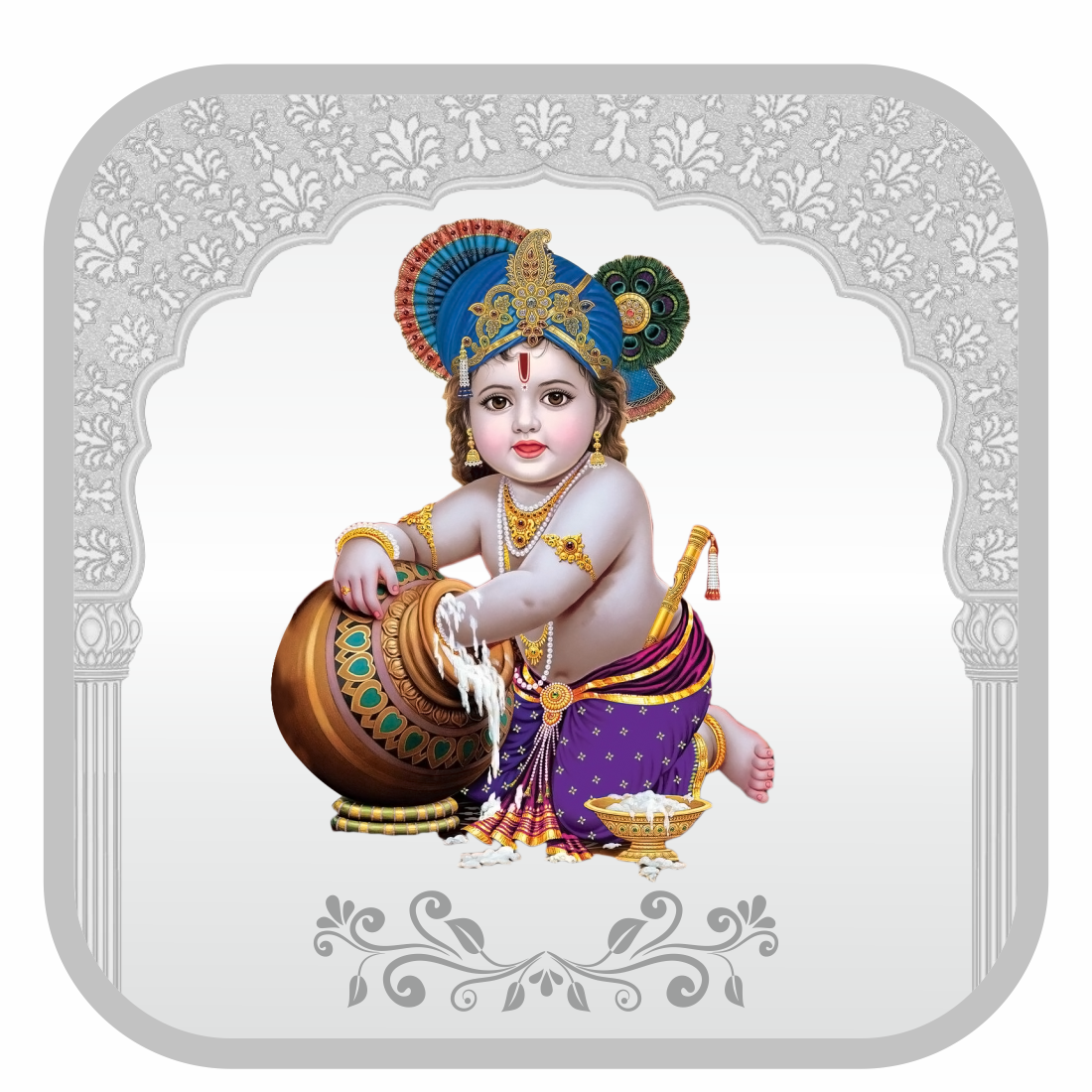 Sikkawala BIS Hallmarked Ladoo Gopal Color 999 Silver Coin 50 gm - SKSCLODCC-50
