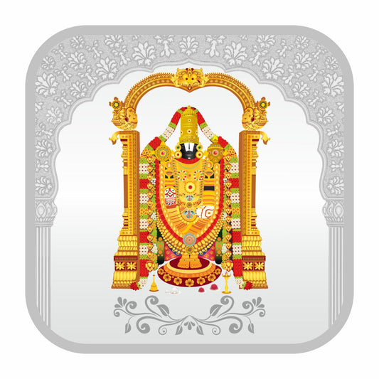Sikkawala BIS Hallmarked Tirupati balaji Color 999 Silver Coin 50 gm - SKSCTBCC-50