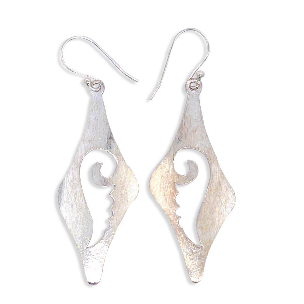 Sikkawala 925 Sterling Silver Oxidised Black Silver Abstract Dangle Earring For Girls 3000616-1