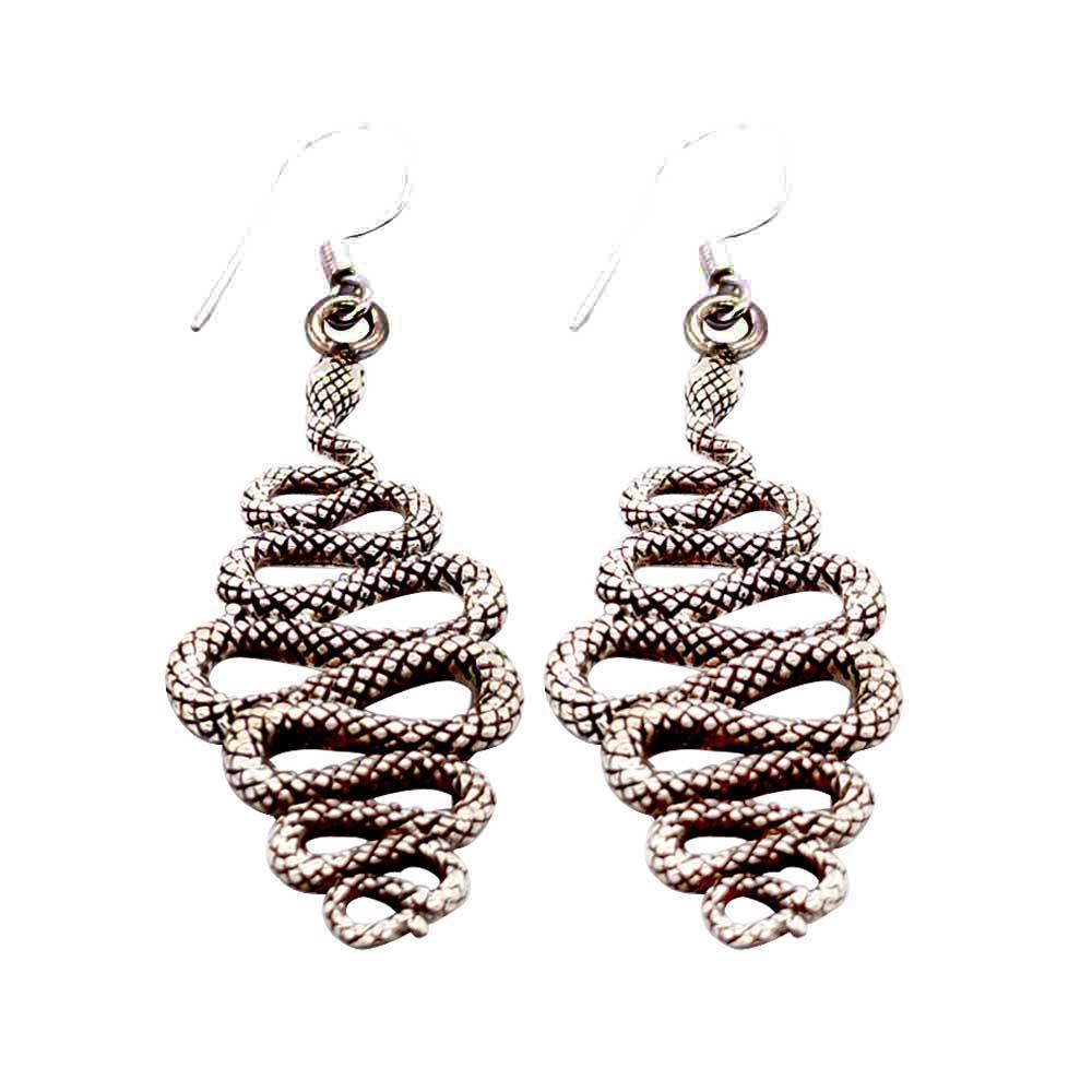 Sikkawala 925 Sterling Silver Oxidised Black Silver Snake Dangle Earring For Girls 3000620-1