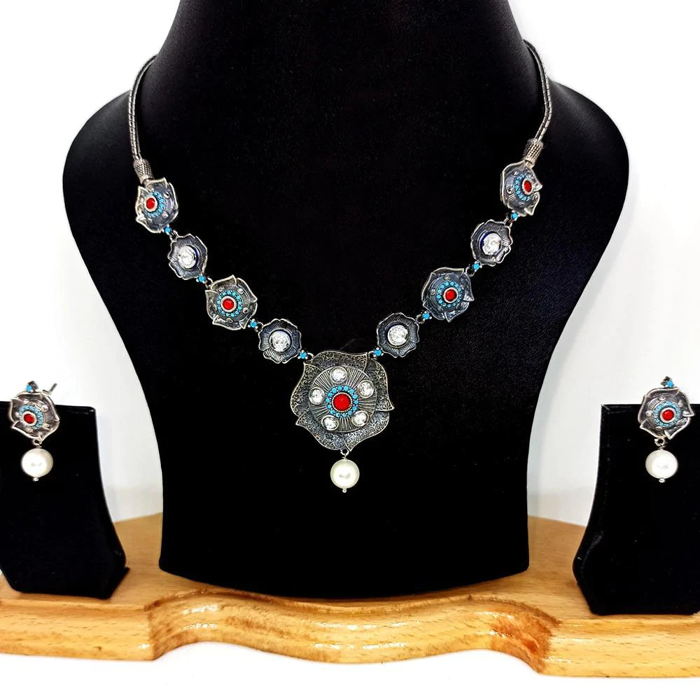 Sikkawala 925 Sterling Silver Oxidised Black Silver Chuncky Chain For Girls 3000079-1