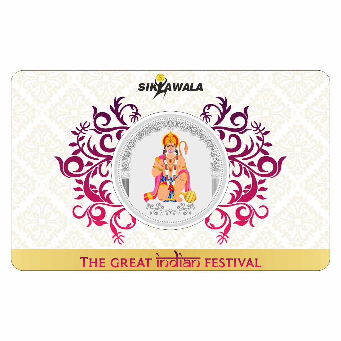 Sikkawala BIS Hallmarked Hanuman ji Color 999 Silver Coin 20 gm - SKRCHMCC-20