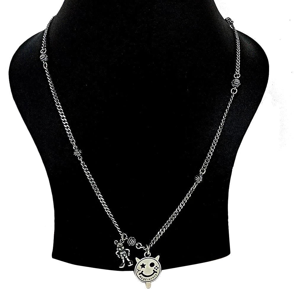 Sikkawala 925 Sterling Silver Oxidised Black Silver Chuncky Chain For Girls 3000080-1