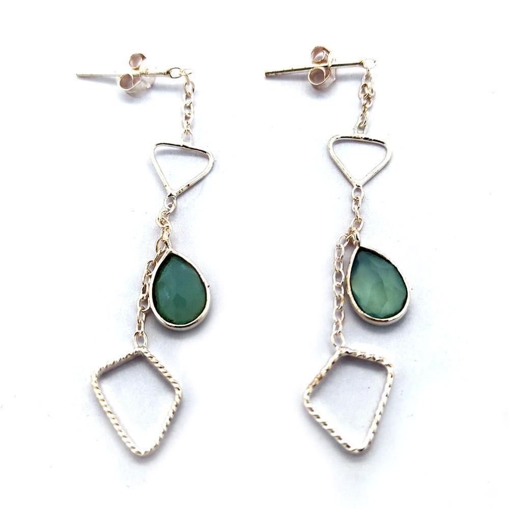 Sikkawala 925 Sterling Silver White Silver Abstract Dangle Earring For Women 3000793-2