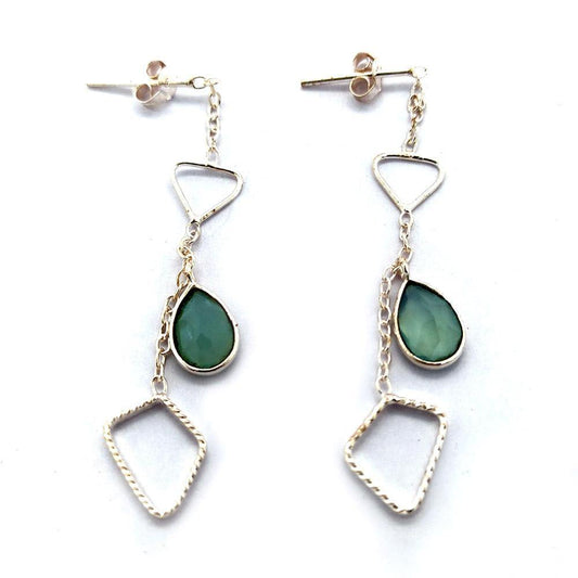 Sikkawala 925 Sterling Silver White Silver Abstract Dangle Earring For Women 3000793-2