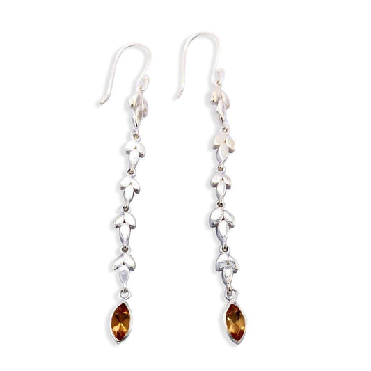 Sikkawala 925 Sterling Silver White Silver Abstract Dangle Earring For Women 3000798-1