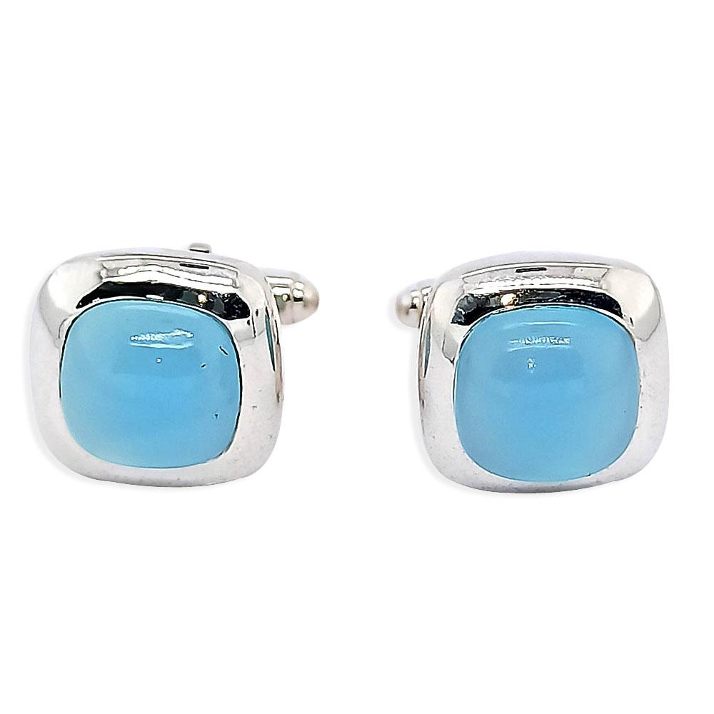 Sikkawala 925 Sterling Silver White Silver Square Cufflinks for Men 3000806-1