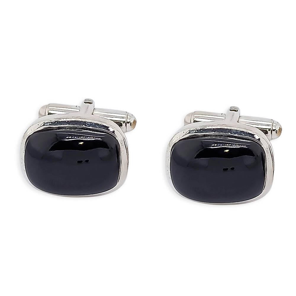 Sikkawala 925 Sterling Silver White Silver Rectagle Cufflinks for Men 3000810-1