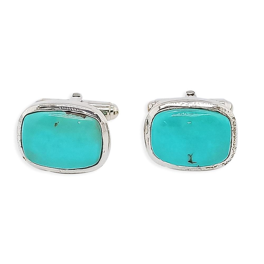 Sikkawala 925 Sterling Silver White Silver Rectagle Cufflinks for Men 3000813-1