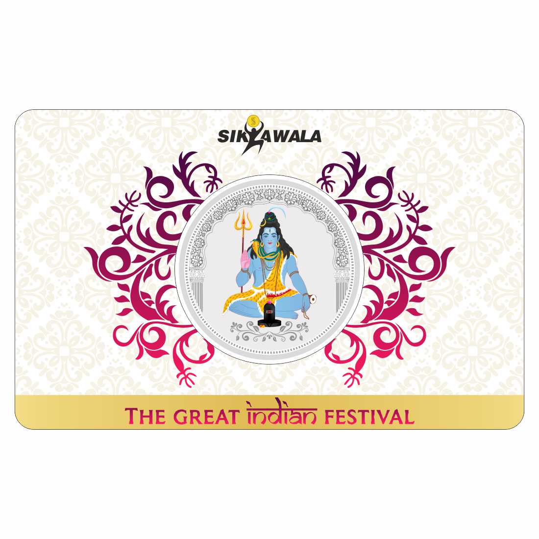 Sikkawala BIS Hallmarked Bhagwan Shiv Color 999 Silver Coin 20 gm - SKRCBSCC-20