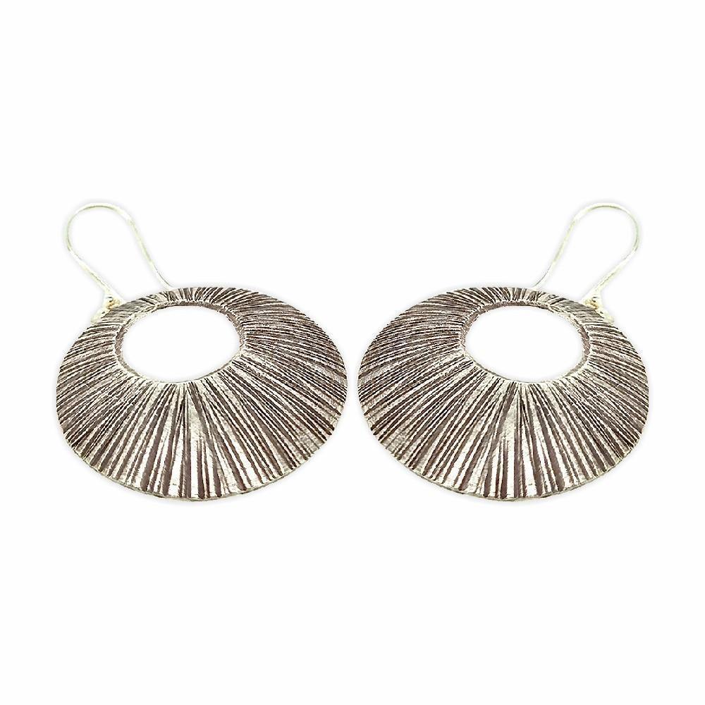 Sikkawala 925 Sterling Silver Oxidised Silver Abstract Hoop Tunnels For Women 3000097-1