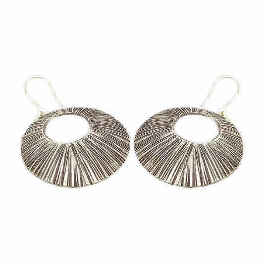 Sikkawala 925 Sterling Silver Oxidised Silver Abstract Hoop Tunnels For Women 3000097-1