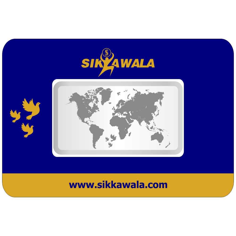 Sikkawala BIS Hallmarked 999 Silver World Map 25 Gm Coin-Sk25Sbcc