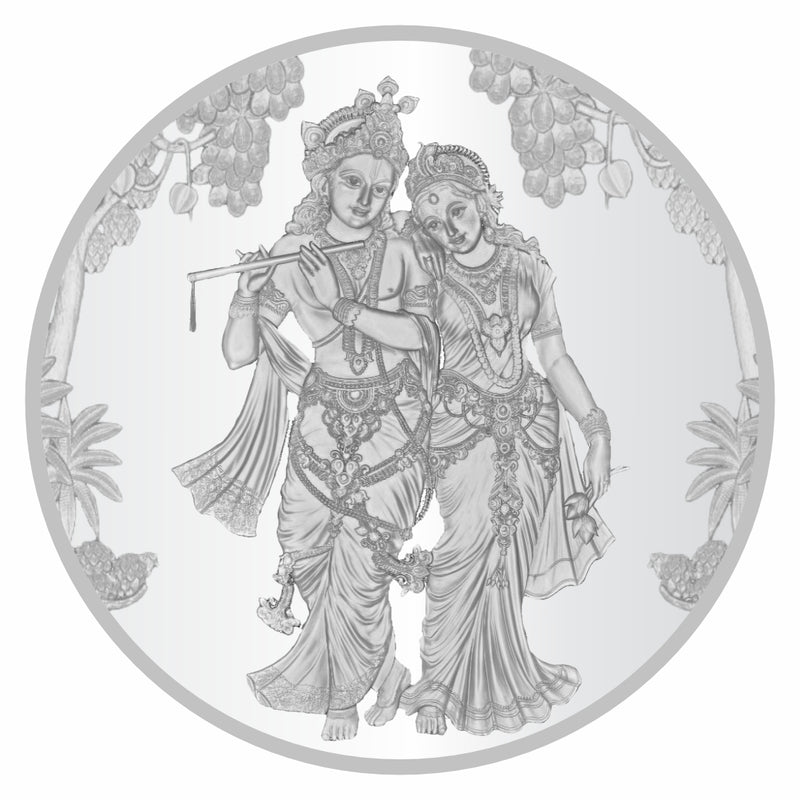Sikkawala BIS Hallmarked Radha Krishna 999 Silver Coin 100 gm- SKRRK-100