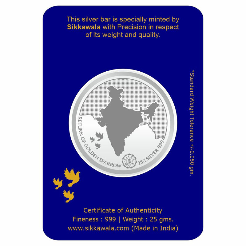 Sikkawala BIS Hallmarked Lotus 999 Silver Coin 25 gm - SKLRCC-25