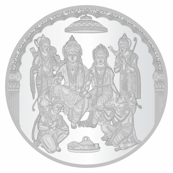 Sikkawala BIS Hallmarked Ram Darbar 999 Silver Coin 100 gm- SKRRD-100