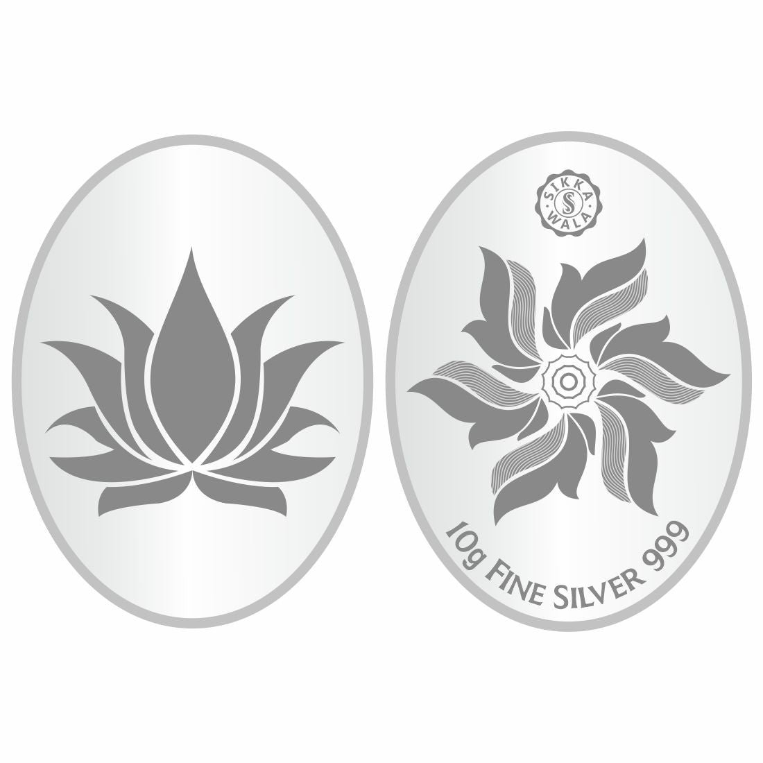 Sikkawala BIS Hallmarked Lotus 999 Silver Coin 10 gm - SKOLPCC-10