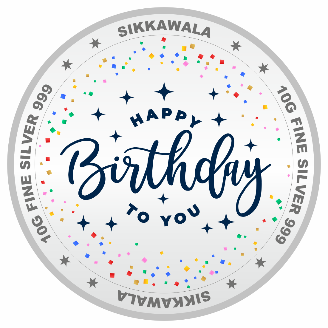 Sikkawala BIS Hallmarked  Birthday 999 Silver Coin 10 gm - SKBDCP-10