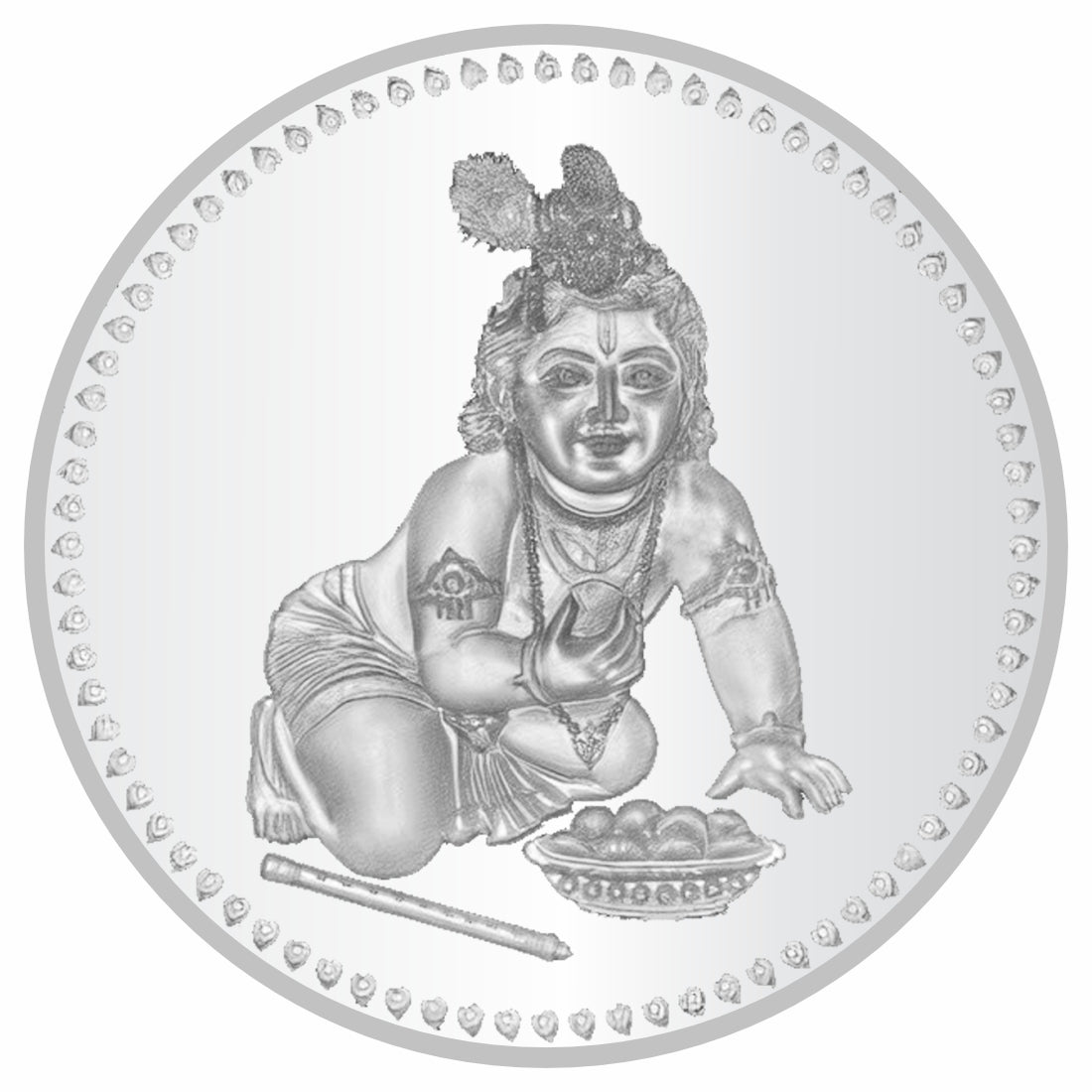 Sikkawala BIS Hallmarked Ladoo Gopal  999 Silver Coin 50 gm- SKRLD-50