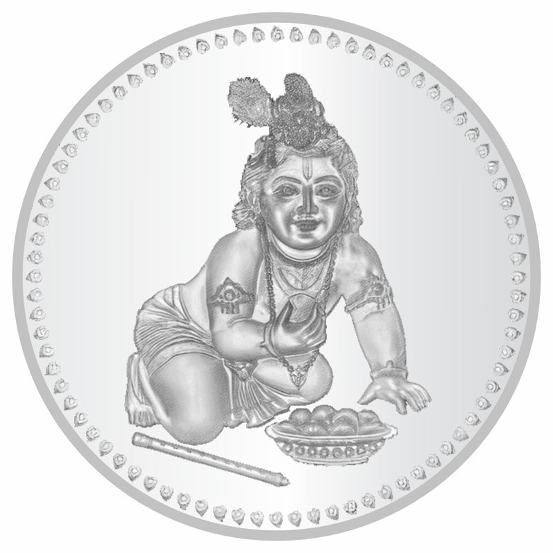 Sikkawala BIS Hallmarked Ladoo Gopal  999 Silver Coin 100 gm- SKRLD-100