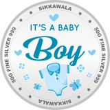 Sikkawala BIS Hallmarked  Baby Boy  999 Silver Coin 50 gm - SKNBBCP-50