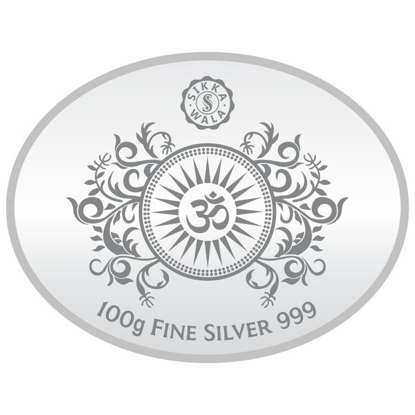 Sikkawala BIS Hallmarked Laxmi Ganesh 999 Silver Coin 100 gm- SKOLG-100