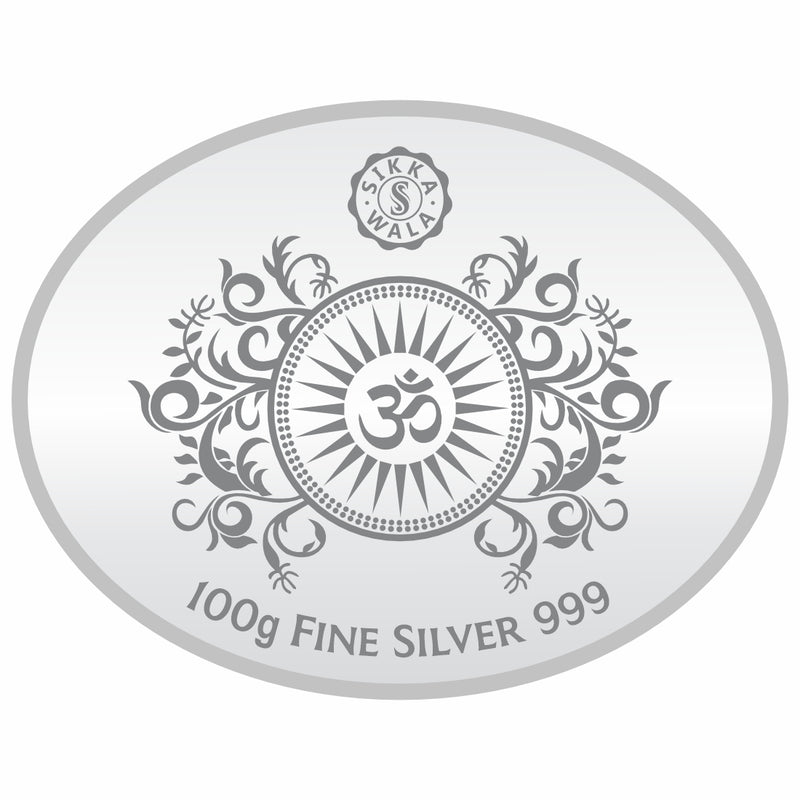 Sikkawala BIS Hallmarked Laxmi Ganesh 999 Silver Coin 100 gm- SKOLG-100
