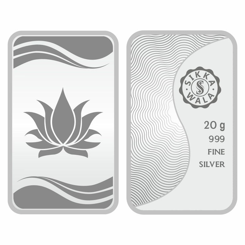 Sikkawala BIS Hallmarked Lotus 999 Silver Coin 20 gm - SKNBL-20