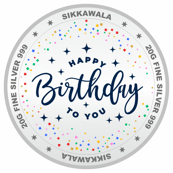 Sikkawala BIS Hallmarked  Birthday 999 Silver Coin 20 gm - SKBDCP-20