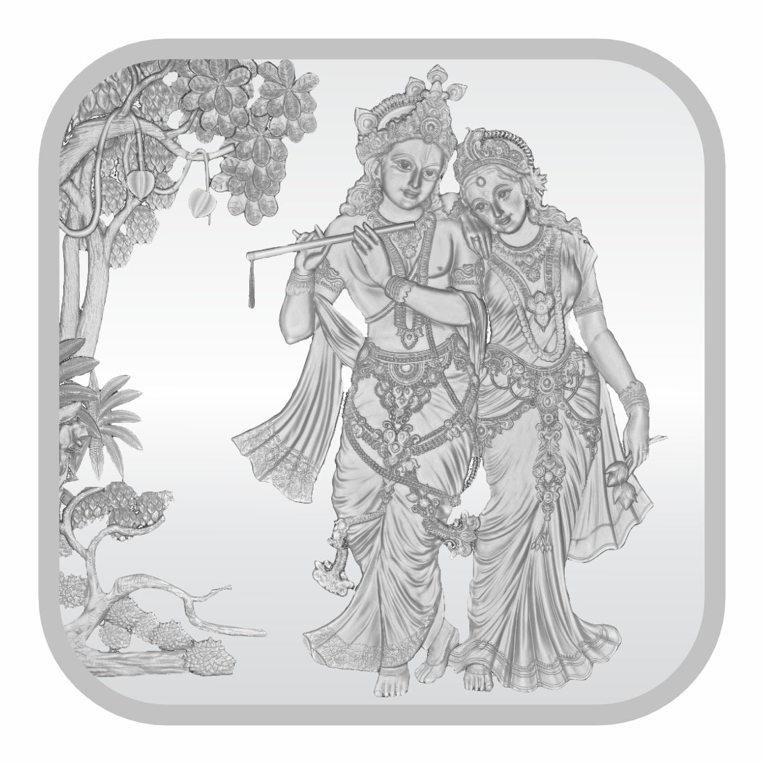 Sikkawala BIS Hallmarked Radha Krishna 999 Silver Coin 20 gm- SKSRK-20