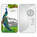Sikkawala BIS Hallmarked Peacock Color 999 Silver Coin 50 gm - SKBCP-50